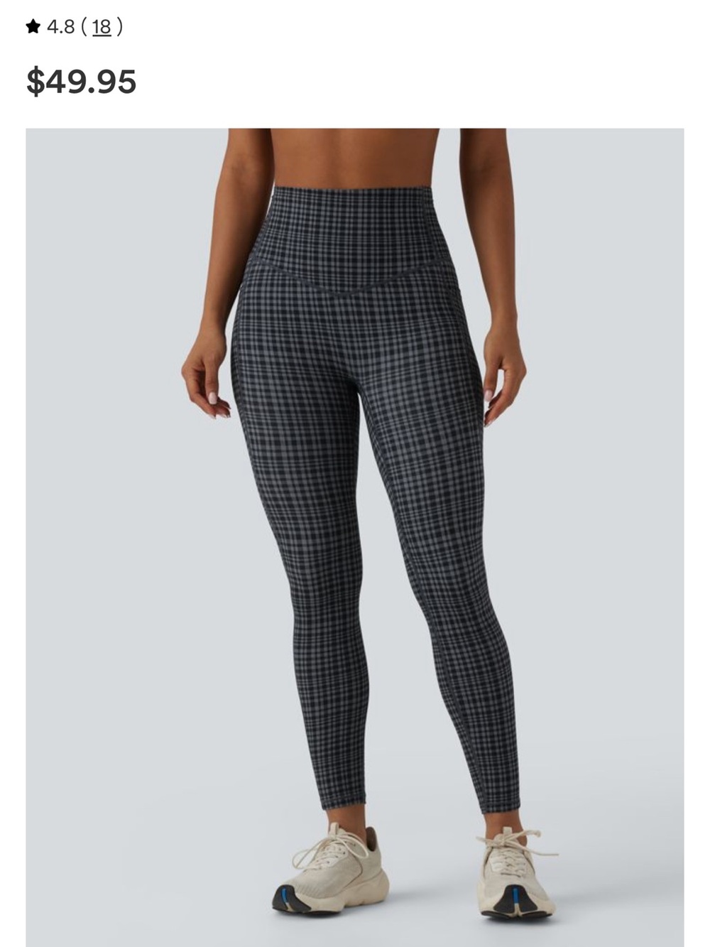 NEW Halara UltraSculpt Plaid Print High Waisted Tummy Control Running Leggings